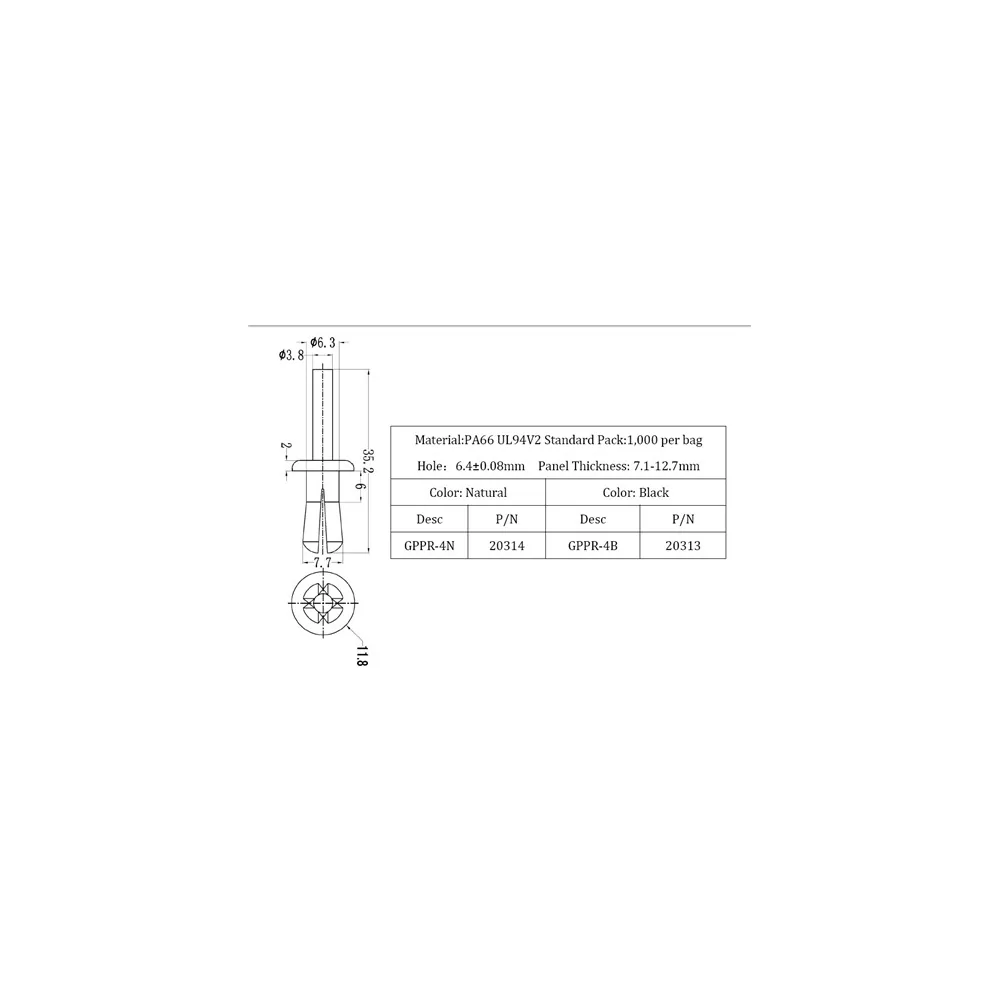 GPPR-4 / PPR-4 / Expandable rivets | Compression rivets | Gecko Fastener GmbH