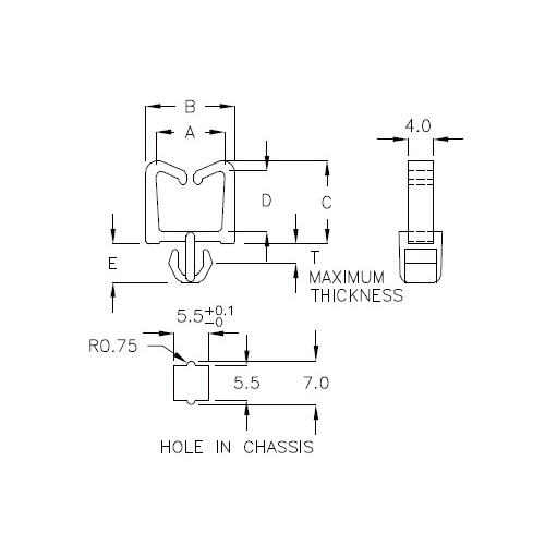 GCH-08 - Soporte para cables (Wire Saddle) | Gecko Fastener GmbH