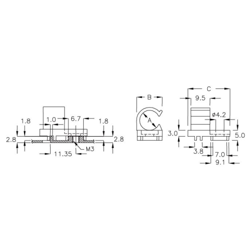 GCHF-7A - Support de câble (Wire Saddle) | Gecko Fastener GmbH