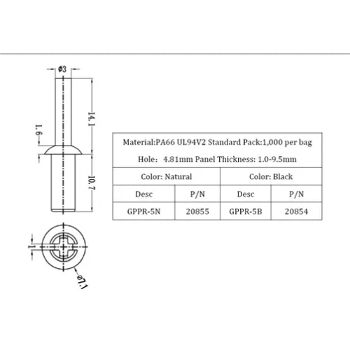 GPPR-5 / PPR-5 / Rivetti espandibili | Rivetti a compressione | Gecko Fastener GmbH