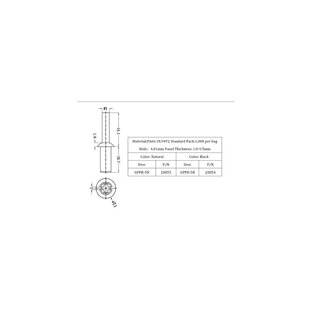 GPPR-5 / PPR-5 / Spreiznieten | Drucknieten | Gecko Fastener GmbH