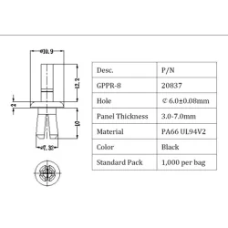 GPPR-8 / PPR-8 / Remaches de compresión / Pasador de arrastre | Gecko Fastener GmbH 2