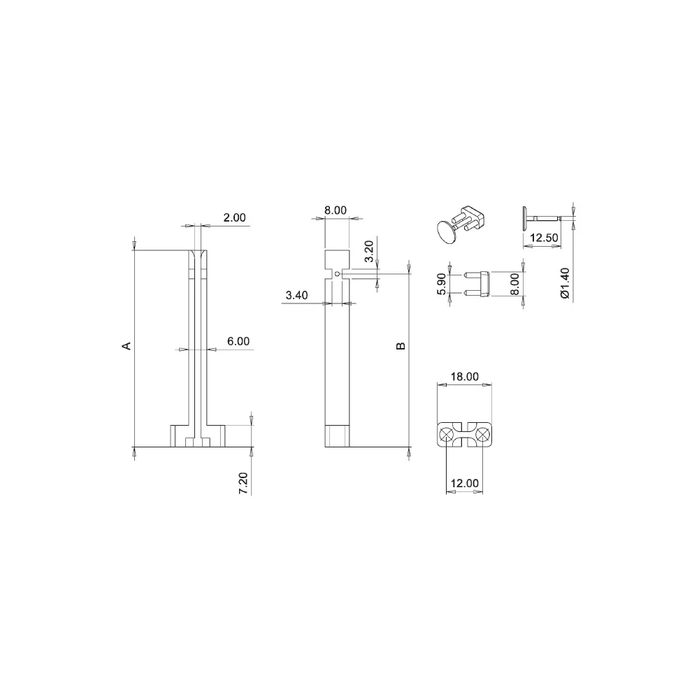AMCG / VMCG | Verticale printplaatgeleider | Gecko Fastener GmbH ✓