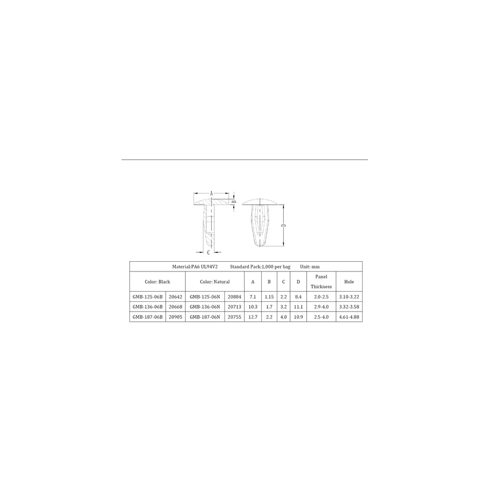 GMB / MMB / Flachknopf / Montageknopf | Gecko Fastener GmbH