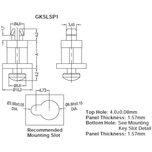 GKSLSP1 / KSLSP1 | Abstandshalter Bajonettverschluss | Gecko Fastener GmbH