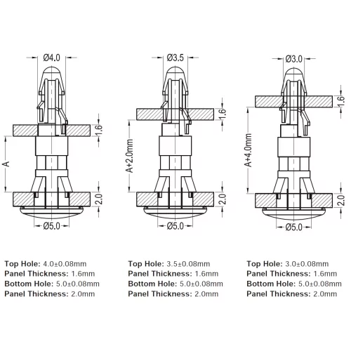GRLCBSL-2 / Entretoise à tête plate | Gecko Fastener GmbH