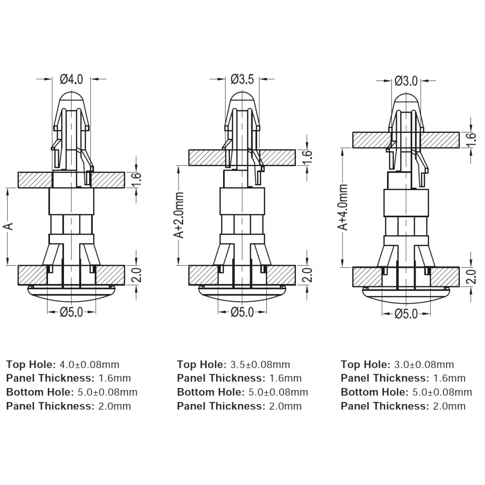 GRLCBSL-2 / Distanciador de cabeza plana | Gecko Fastener GmbH
