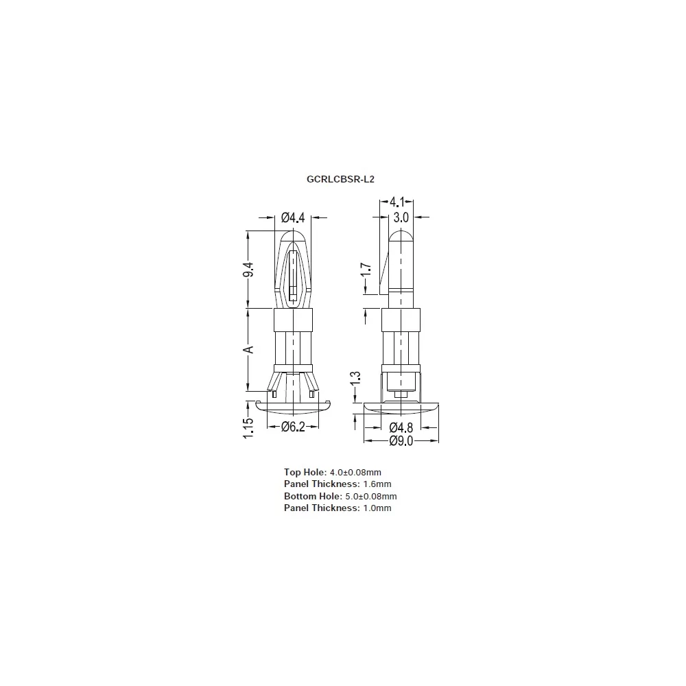 GCRLCBSR-L2 / Distanciador de cabeza plana | Gecko Fastener GmbH