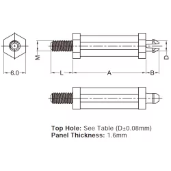 Distanziale a scatto per filettature M2,5 - M3 & m4 | Gecko Fastener GmbH 2