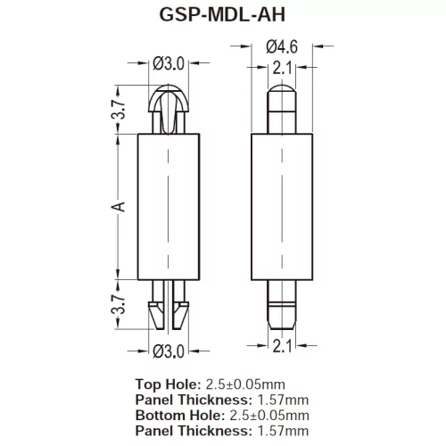 GSP-MDL-AH-1 / Miniatur-Abstandshalter, Rund | Gecko Fastener GmbH
