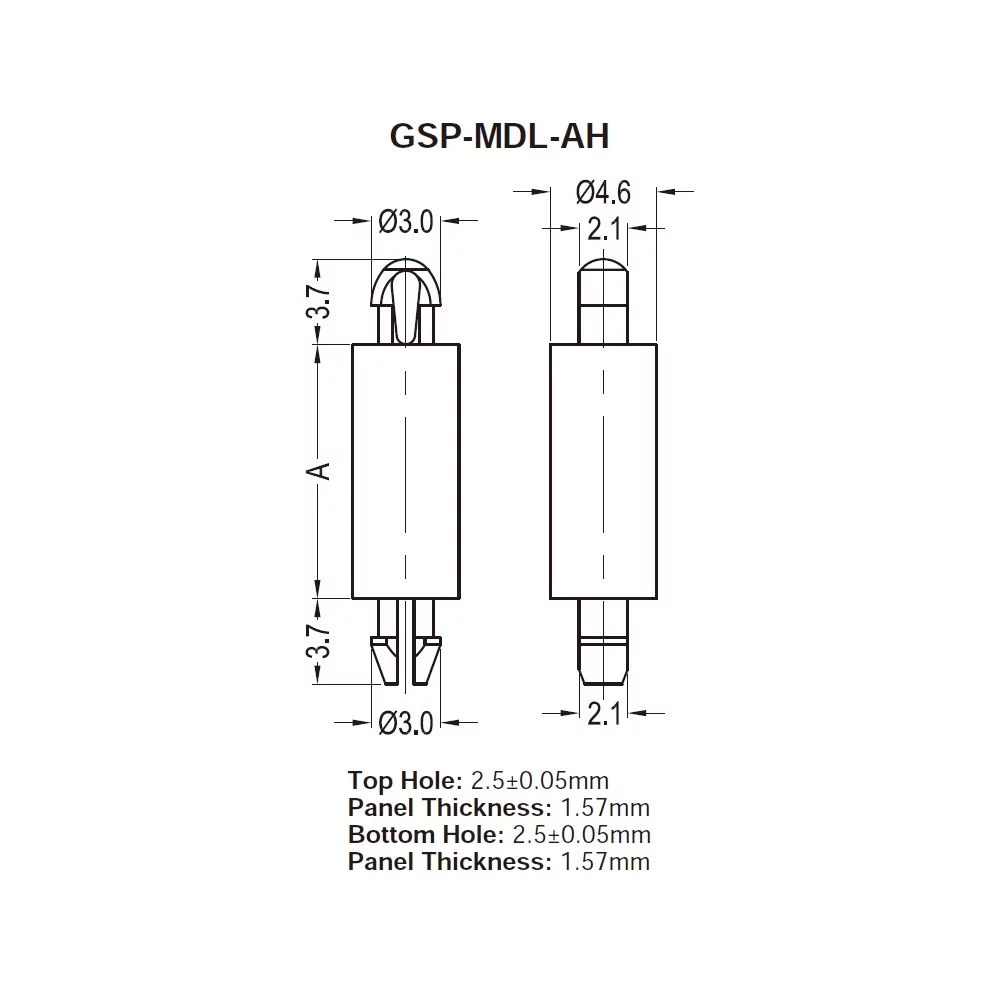 GSP-MDL-AH-1 / Miniatuurafstandshouder, rond | Gecko Fastener GmbH