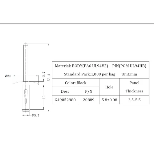 G49052980 | Blindklinknagel / "nietje" klinknagel | Gecko Fastener GmbH