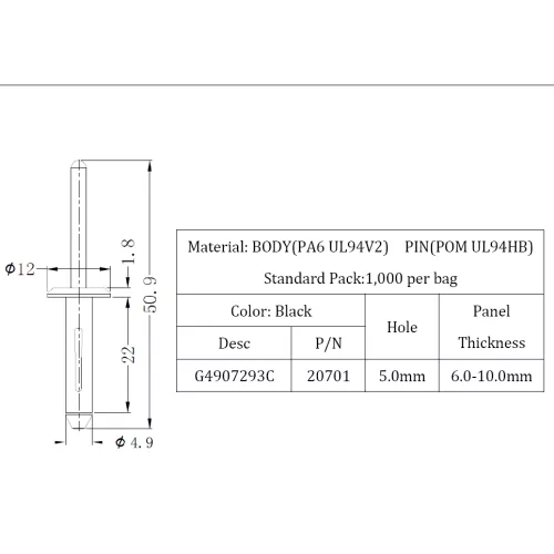 G4907293C | Rivets aveugles / rivets "à agrafe" | Gecko Fastener GmbH
