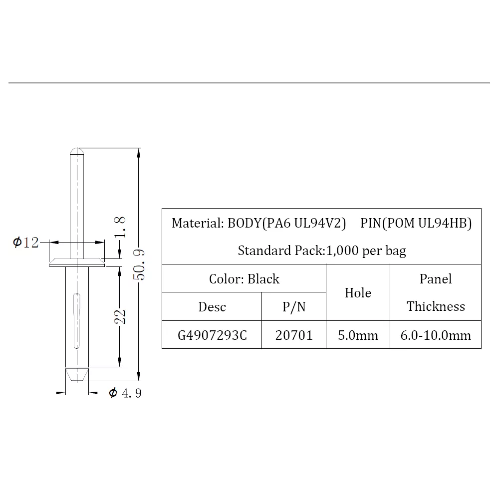 G4907293C | Rivetto cieco / rivetto "a graffa" | Gecko Fastener GmbH