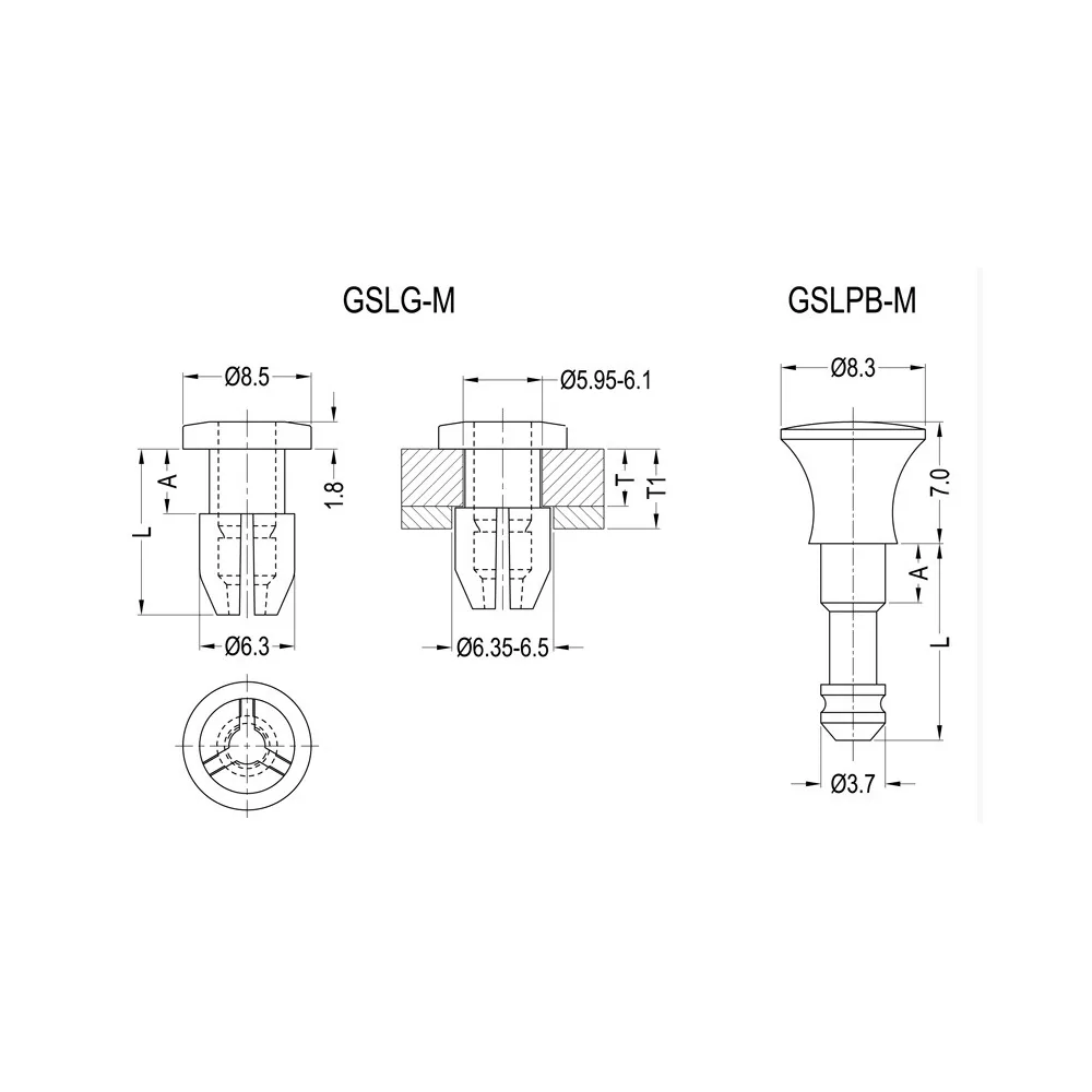 Rivetto riutilizzabile | Serie SLG-SLB / GSLG-SLB | Gecko Fastener GmbH