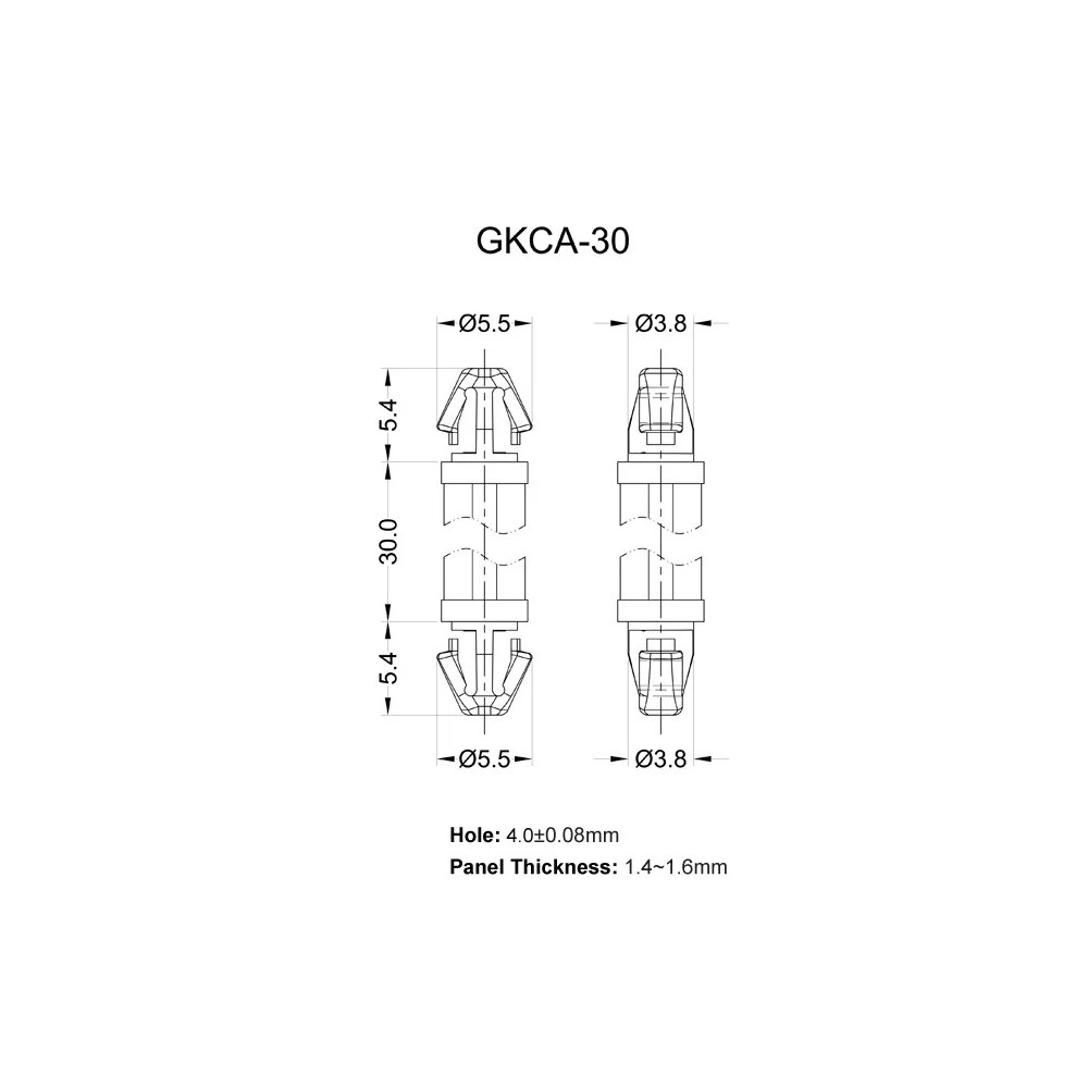GKCA-30 / Distanciador y placa de circuito impreso | Gecko Fastener GmbH