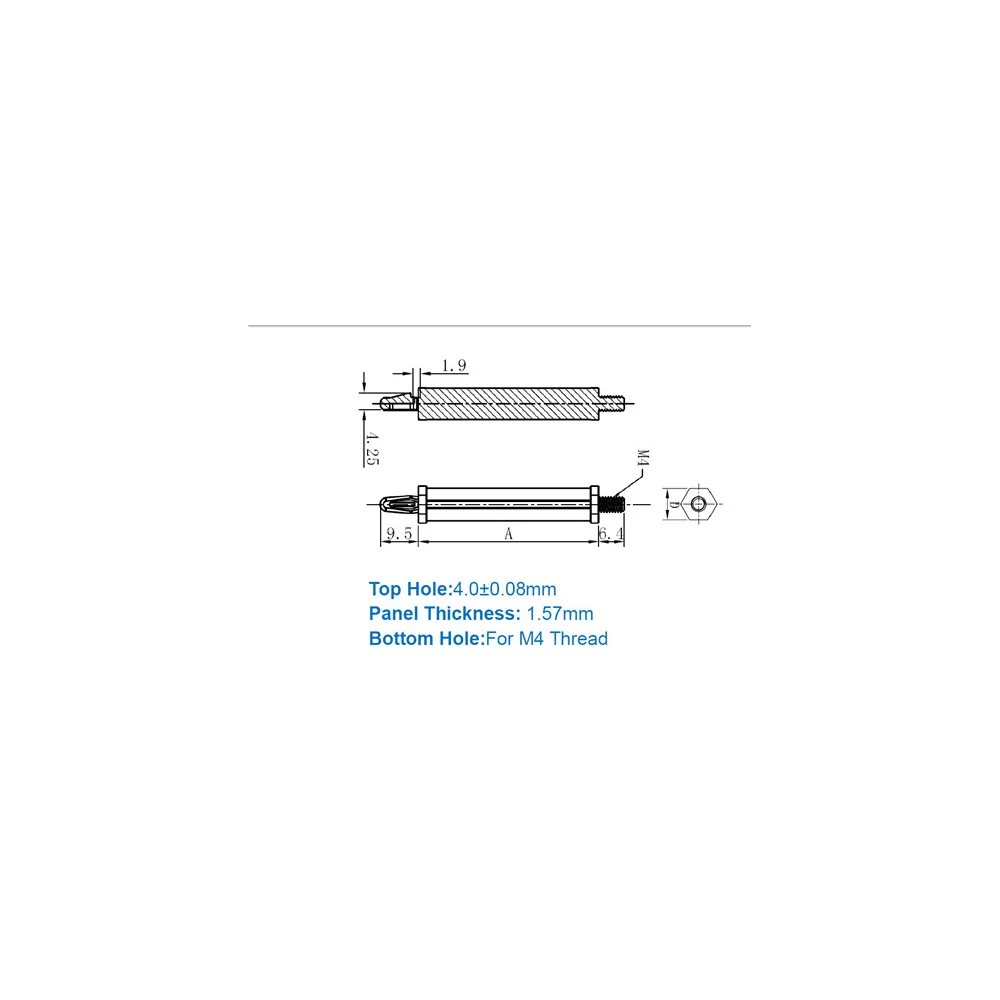 GMSS / MSCBS | Distanciador con rosca exterior M4 | Gecko Fastener GmbH