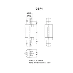 GSP4 / Abstandshalter - Zwei-Zacken mit Sperre | Gecko Fastener GmbH 2