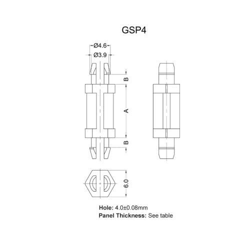 GSP4 / Distanciador - de dos puntas con carraca | Gecko Fastener GmbH