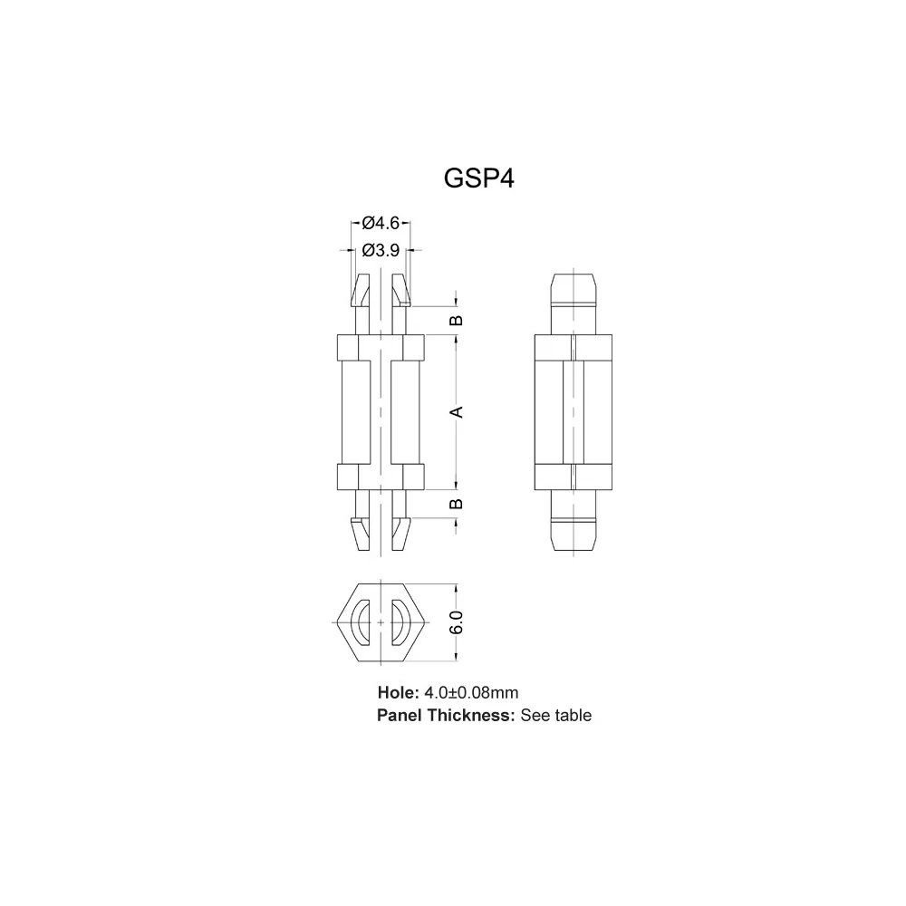 GSP4 / Afstandhouder - twee tand met ratel | Gecko Fastener GmbH