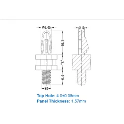 GSCBS / MSCBS / Abstandshalter mit Gewinde M4 | Gecko Fastener GmbH 2