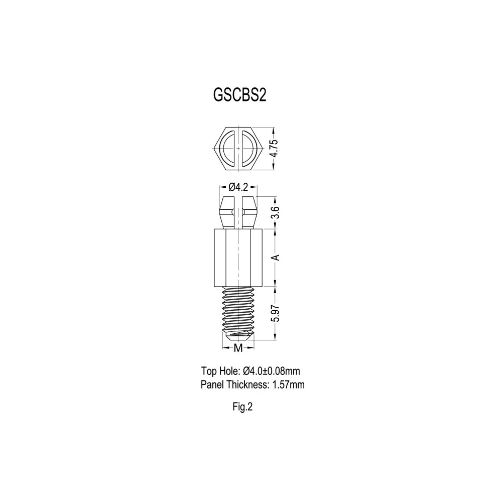 GSCBS2 / Afstandhouder met M3 draad | Gecko Fastener GmbH