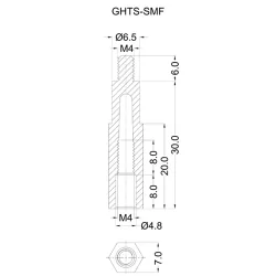 GHTS-SMF / Entretoise avec filetage M4 | Gecko Fastener GmbH 2