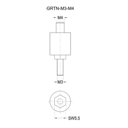 GRTN-M3/M4 - Isolatore per accoppiatore metrico| Gecko Fastener GmbH 2