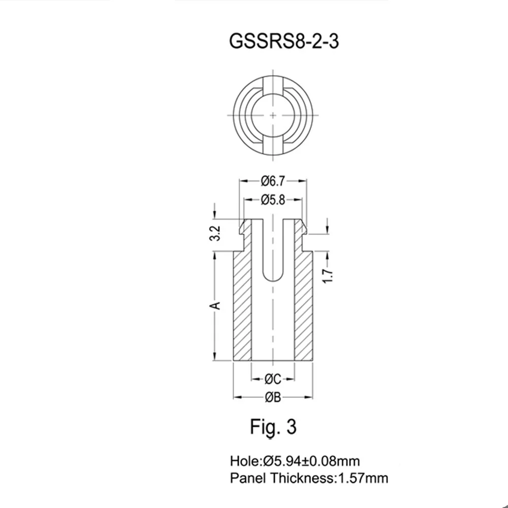 GSSRS8-2-3 - Self-Retaining Spacer | Gecko Fastener GmbH