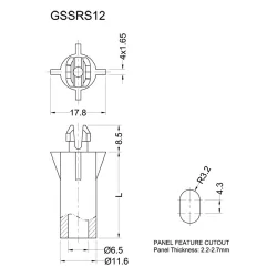 Serie GSSRS12 - Distanziatore autoportante | Gecko Fastener GmbH 2
