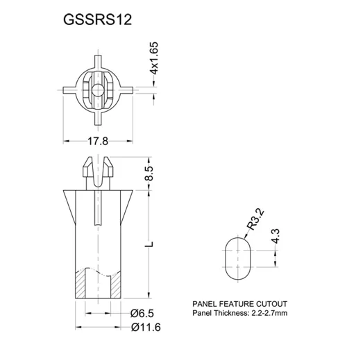 GSSRS12 Series - Self-Retaining Spacer | Gecko Fastener GmbH