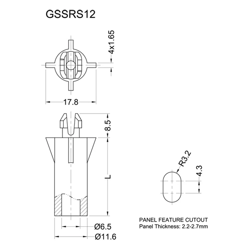 GSSRS12 Serie - Abstandshalter Kundenspezifisch | Gecko Fastener GmbH