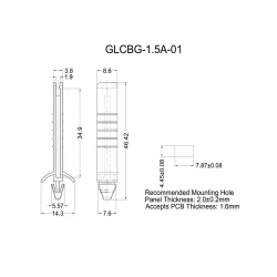 GLCBG-1.5A-01 - Guida per schede verticale e a scatto | Gecko Fastener GmbH 2