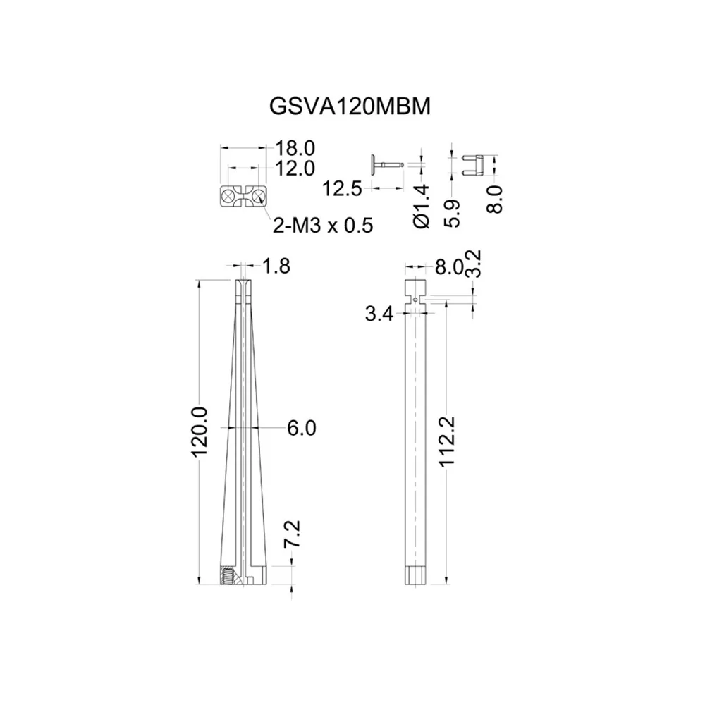 GSVA120MBM - Guidage vertical de circuits imprimés | Gecko Fastener GmbH