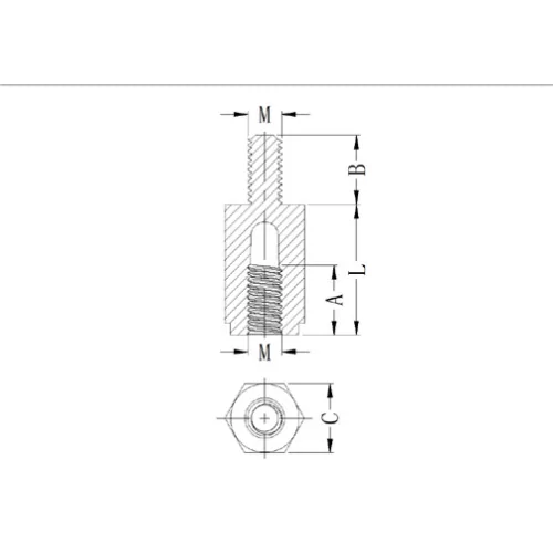 GHTS / HTSN | Spacer female- female thread | Gecko Fastener GmbH