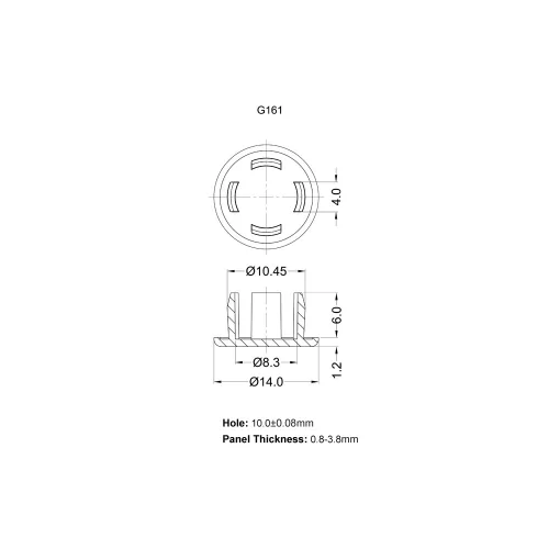 G161 0100 - Tappo di copertura | Gecko Fastener GmbH