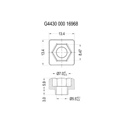 G4430 000 16968 - Protección antigiro, tuerca hexagonal, M5 2