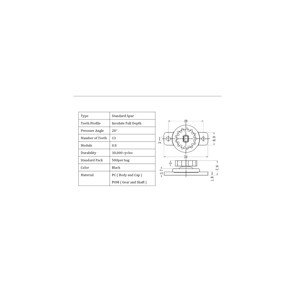 DMP-A1 / RFRT | Rotation damper with gear wheel | Gecko Fastener GmbH