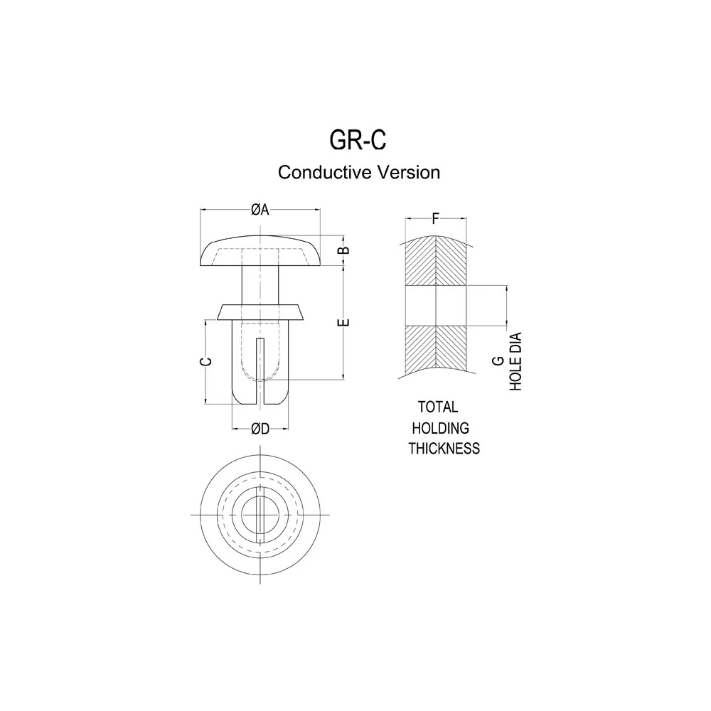 GR3045B-C - Remache expansible conductivo | Gecko Fastener GmbH