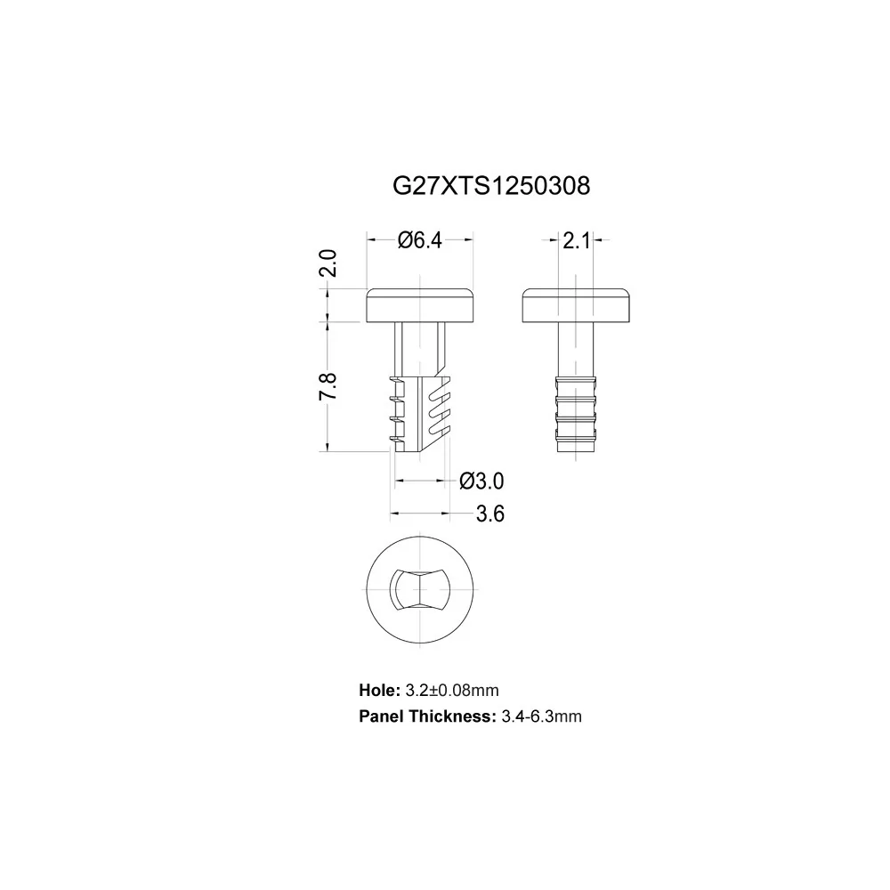 G27XTS1250308 - Barbed Push Fastener | Gecko Fastener GmbH