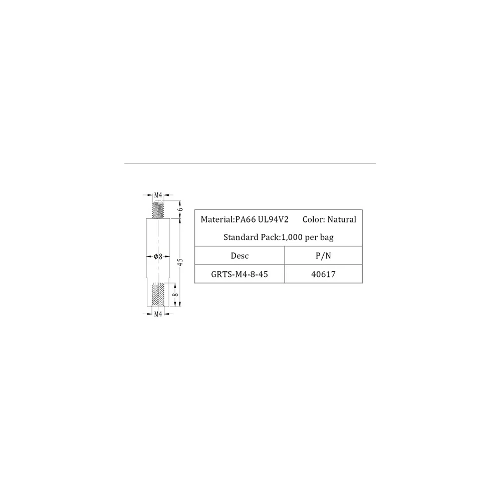 GRTS-M4-8-45 / Spacer & PCB | Gecko Fastener GmbH