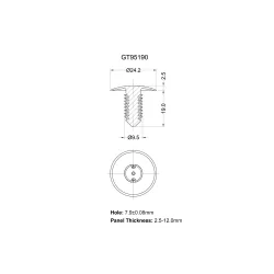 GT95190 - Spansluiting met weerhaak | Gecko Fastener GmbH 2