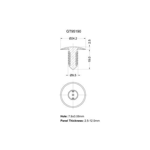 GT95190 - Spansluiting met weerhaak | Gecko Fastener GmbH