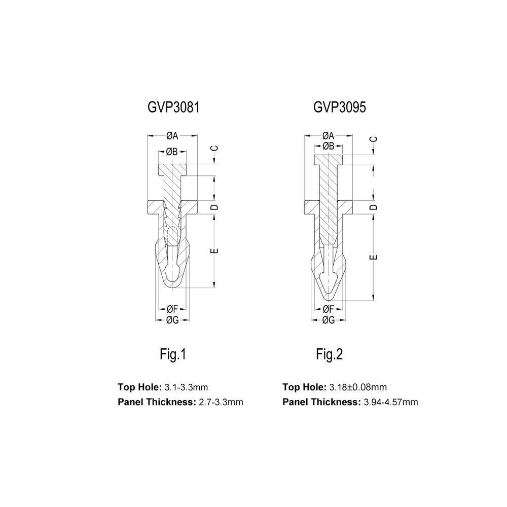 GVP3081, GVP3095 Series - Push Rivet | Gecko Fastener GmbH
