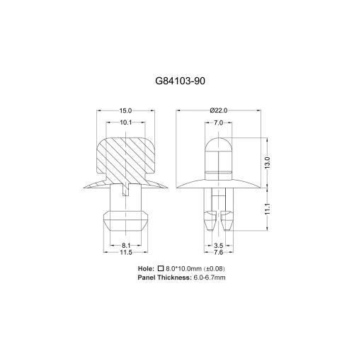 G84103-90-010 - Verrou rotatif en plastique | Gecko Fastener GmbH
