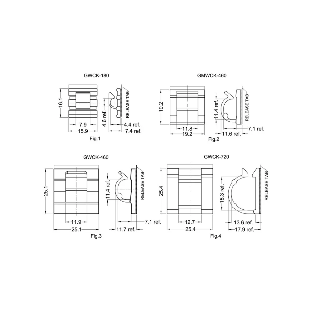 GWCK, GMWCK - Kabelclip mit Klebeband | Gecko Fastener GmbH