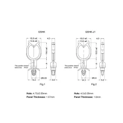 GSHK-J1 / SHK-J1 - Abrazadera de cable para placa de circuito impreso | Gecko Fastener GmbH 2