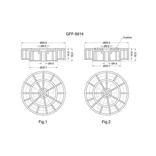 GFF-5610 - Pieds d'amortissement en ABS