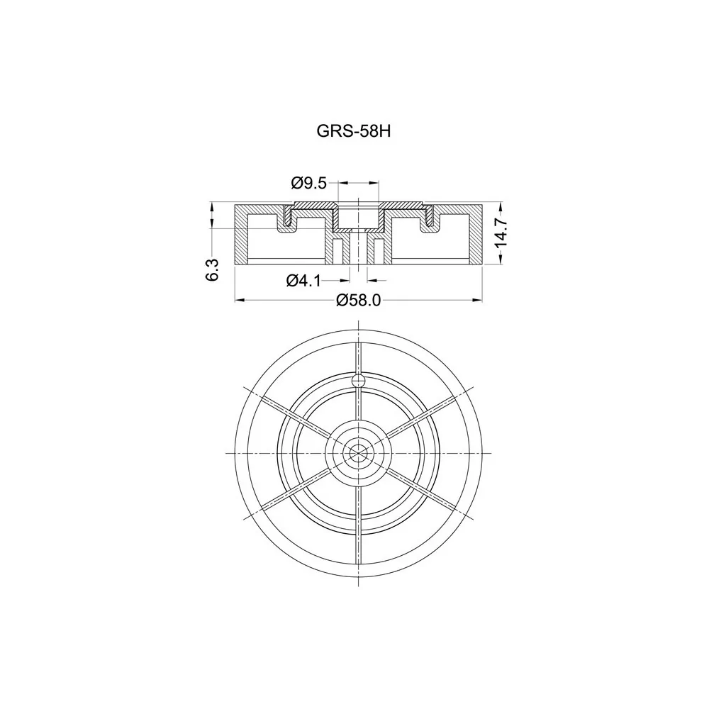 GRS-58H - Piedini di smorzamento in ABS