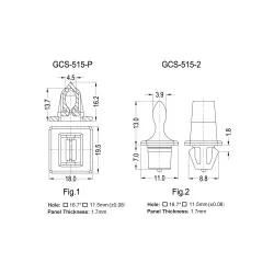 GCS-515 - Paneelgrepen en Snap-In Latches | Gecko Fastener GmbH 2